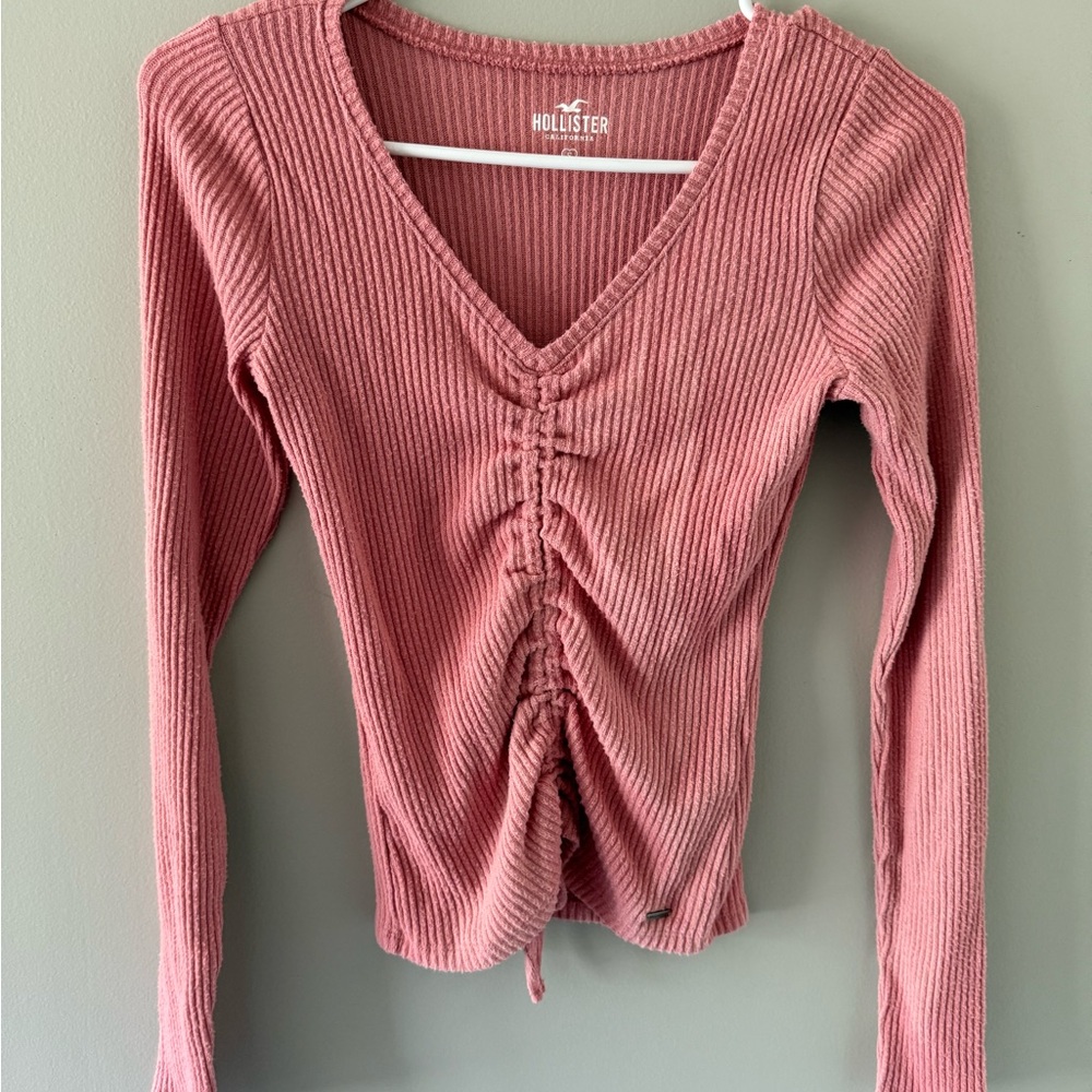 Hollister Pink Ribbed Women's Top